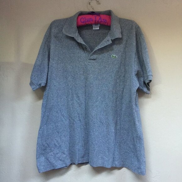 Lacoste Other - Lacoste Men's Heather Gray Short Sleeve Polo Shirt Size 7 Embroidered Croc Logo
